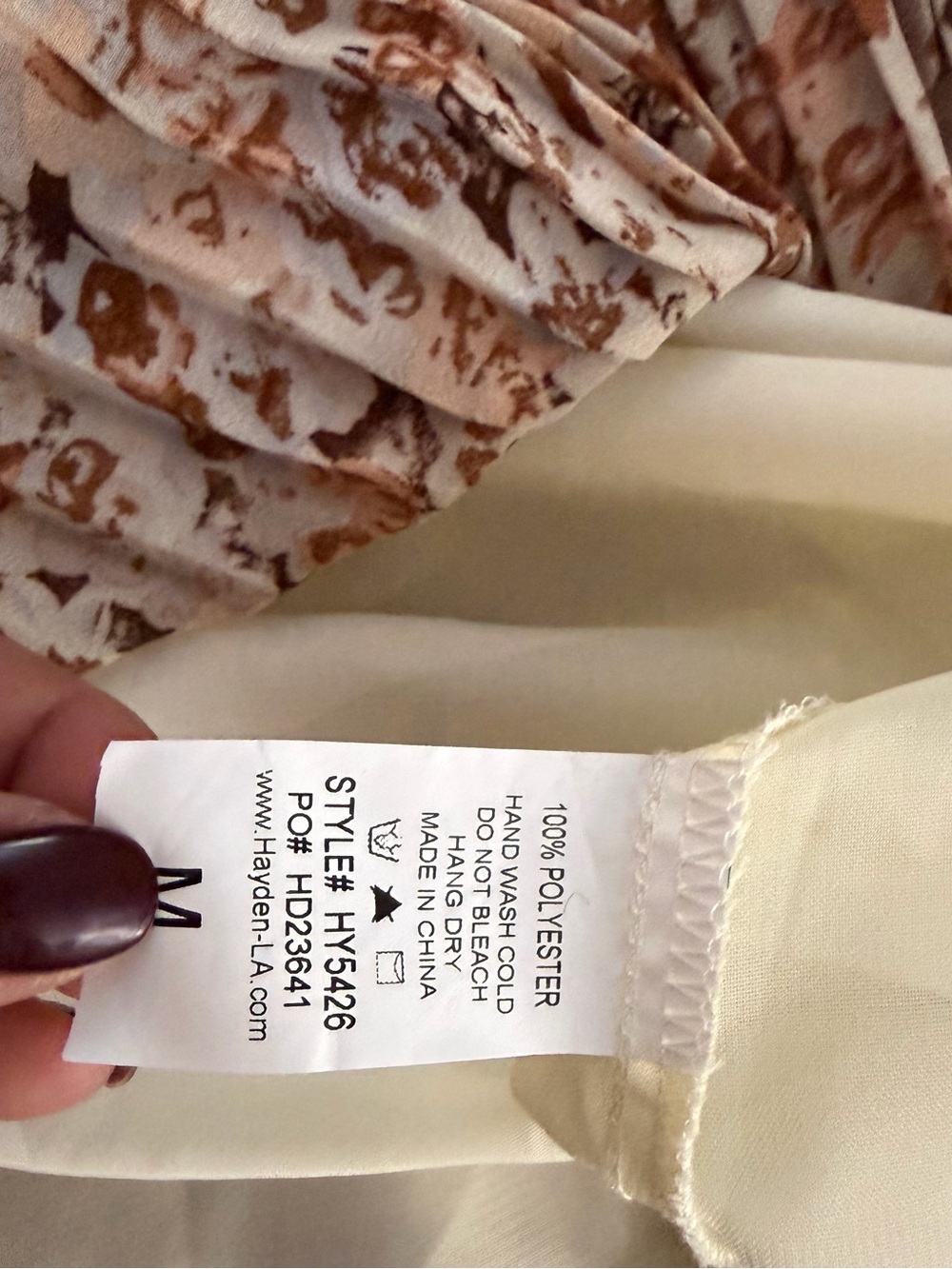 Hayden Floral Pleated Midi Dress - Pink Tan - Picture 7 of 7